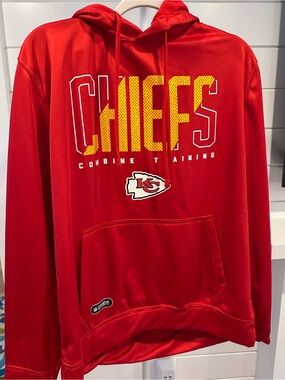 NFL Kansas City Chiefs Red Hoodie with Yellow Team Graphic